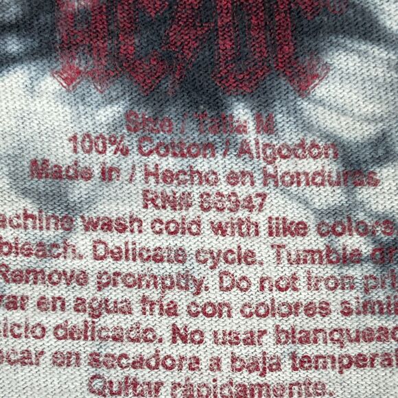 AC/DC T-Shirt Mens Medium Black white Tie Dye Graphic Blow Up Your Video - Picture 5 of 8